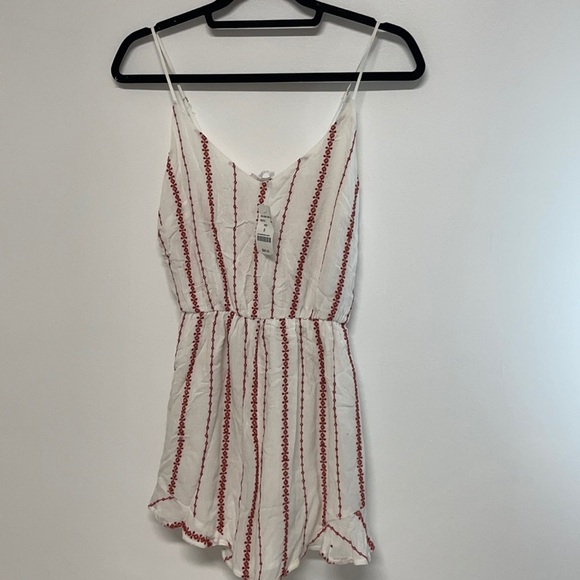 Lush Pants - Red and white romper